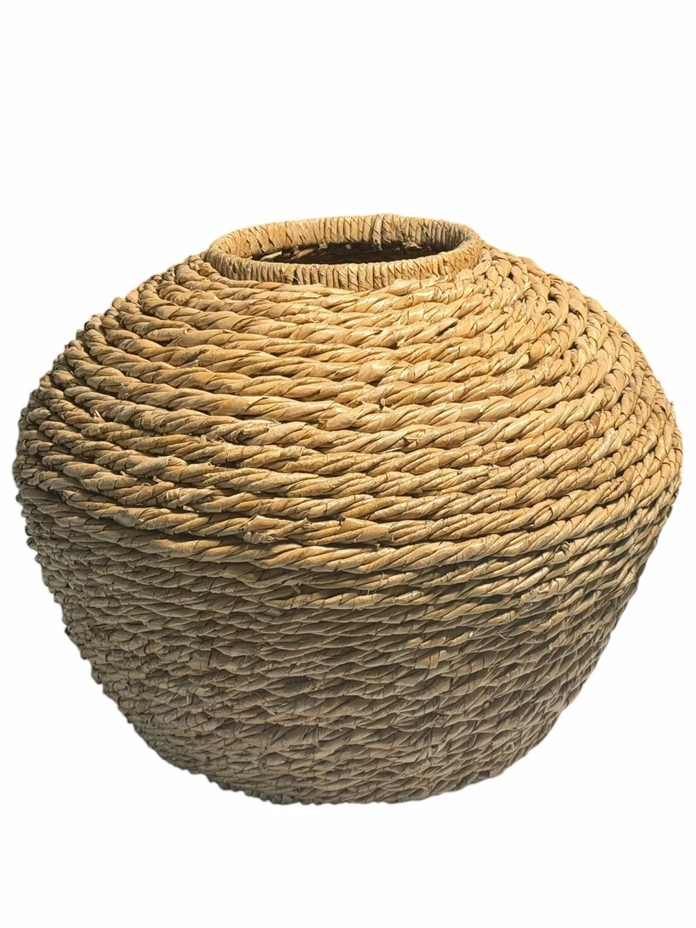 Crate&Barrel Woven Seagrass Decorative Basket Vase - Natural